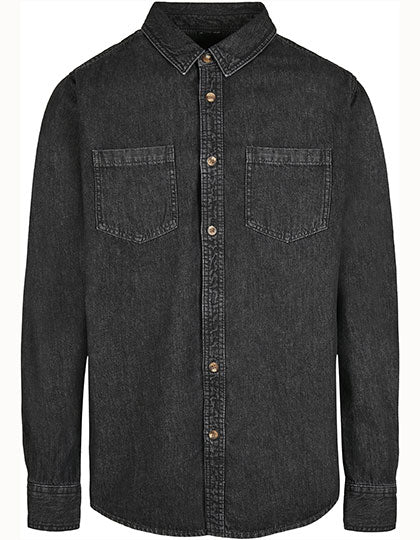 Denim Shirt in Black Washed, Größe 5XL