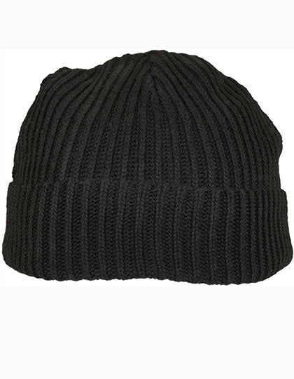 Recycled Yarn Fisherman Beanie in Black, Größe One Size