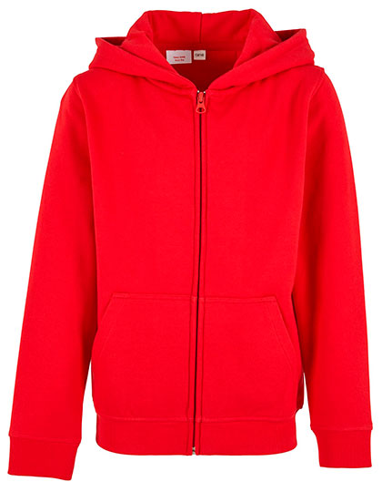 Kids´ Organic Basic Zip Hoody in City Red, Größe 158/164