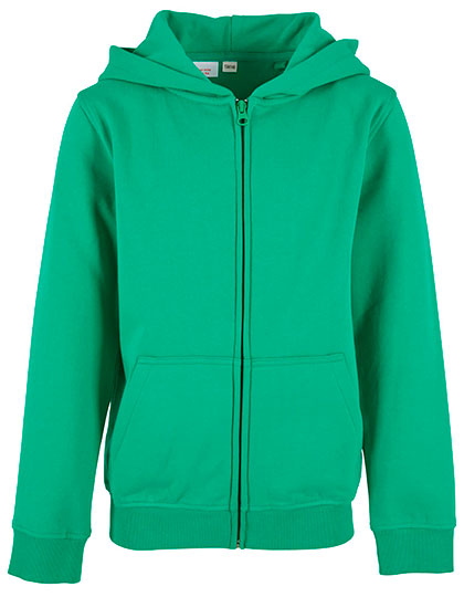 Kids´ Organic Basic Zip Hoody in Grass Green, Größe 158/164