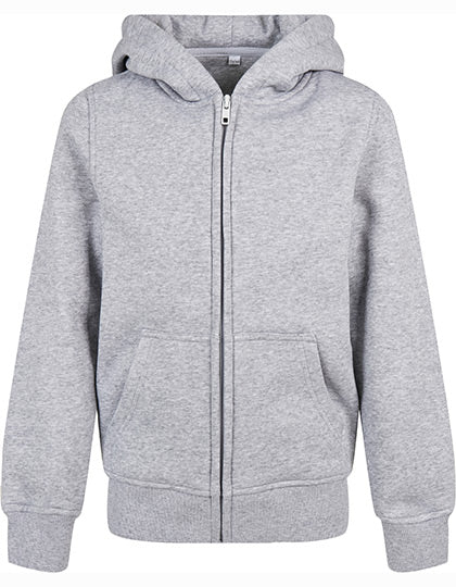 Kids´ Organic Basic Zip Hoody in Heather Grey, Größe 158/164