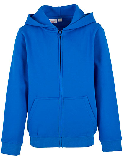 Kids´ Organic Basic Zip Hoody in Intense Blue, Größe 158/164