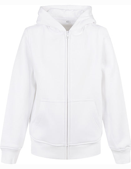 Kids´ Organic Basic Zip Hoody in White, Größe 158/164