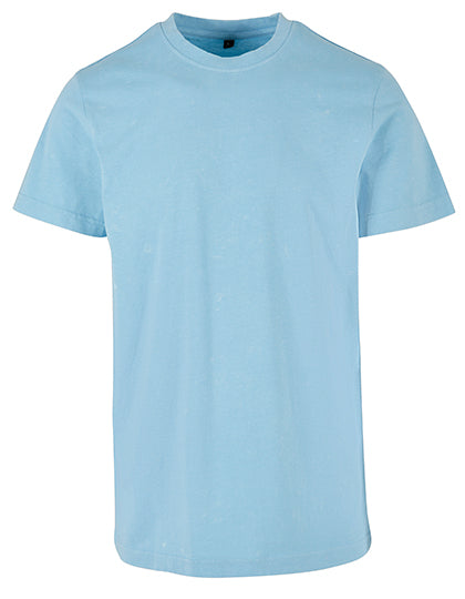 Acid Washed Round Neck Tee in Baltic Blue, Größe 5XL