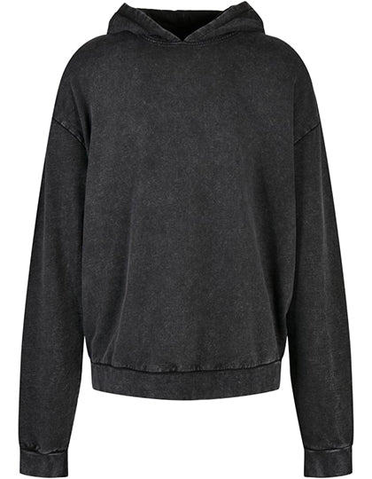 Acid Washed Oversize Hoody in Black, Größe 5XL