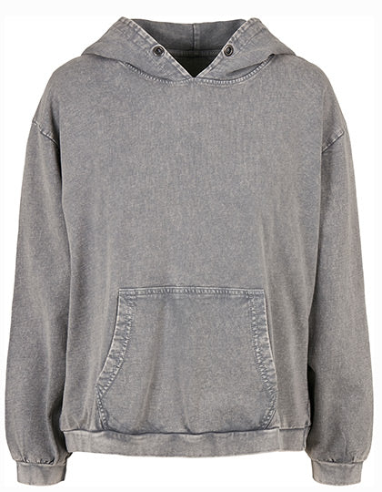 Ladies´ Acid Washed Oversize Hoody in Asphalt, Größe 5XL