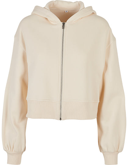 Ladies Short Oversized Zip Jacket in White Sand, Größe 5XL