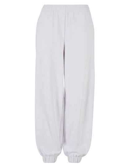 Ladies High Waist Ballon Sweat Pants in White, Größe 5XL