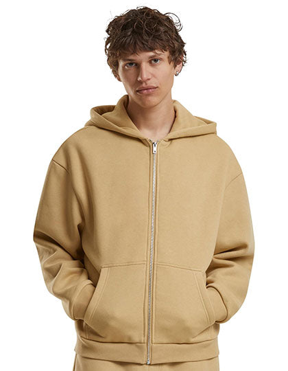 Fluffy Zip Hoody in U. Beige, Größe 5XL