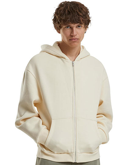 Fluffy Zip Hoody in White Sand, Größe 5XL