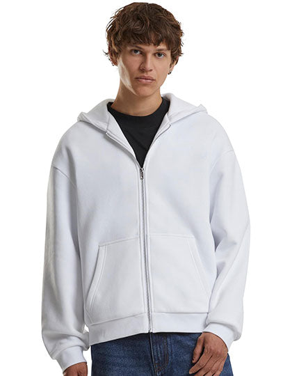 Fluffy Zip Hoody in White, Größe 5XL