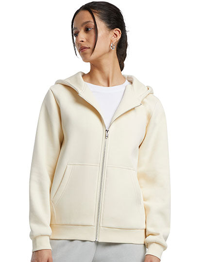 Ladies Fluffy Zip Hoody in White Sand, Größe 5XL