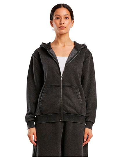 Ladies Vintage Heavy Zip Hoody in Black, Größe 5XL