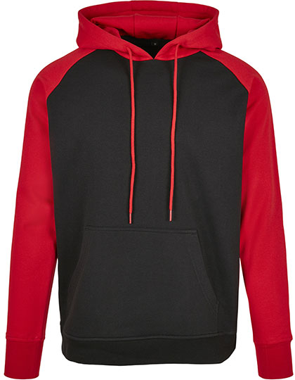 Basic Raglan Hoody in Black, Größe 5XL