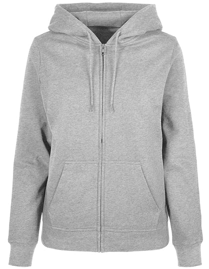 Ladies Basic Zip Hoody in Heather Grey, Größe 5XL