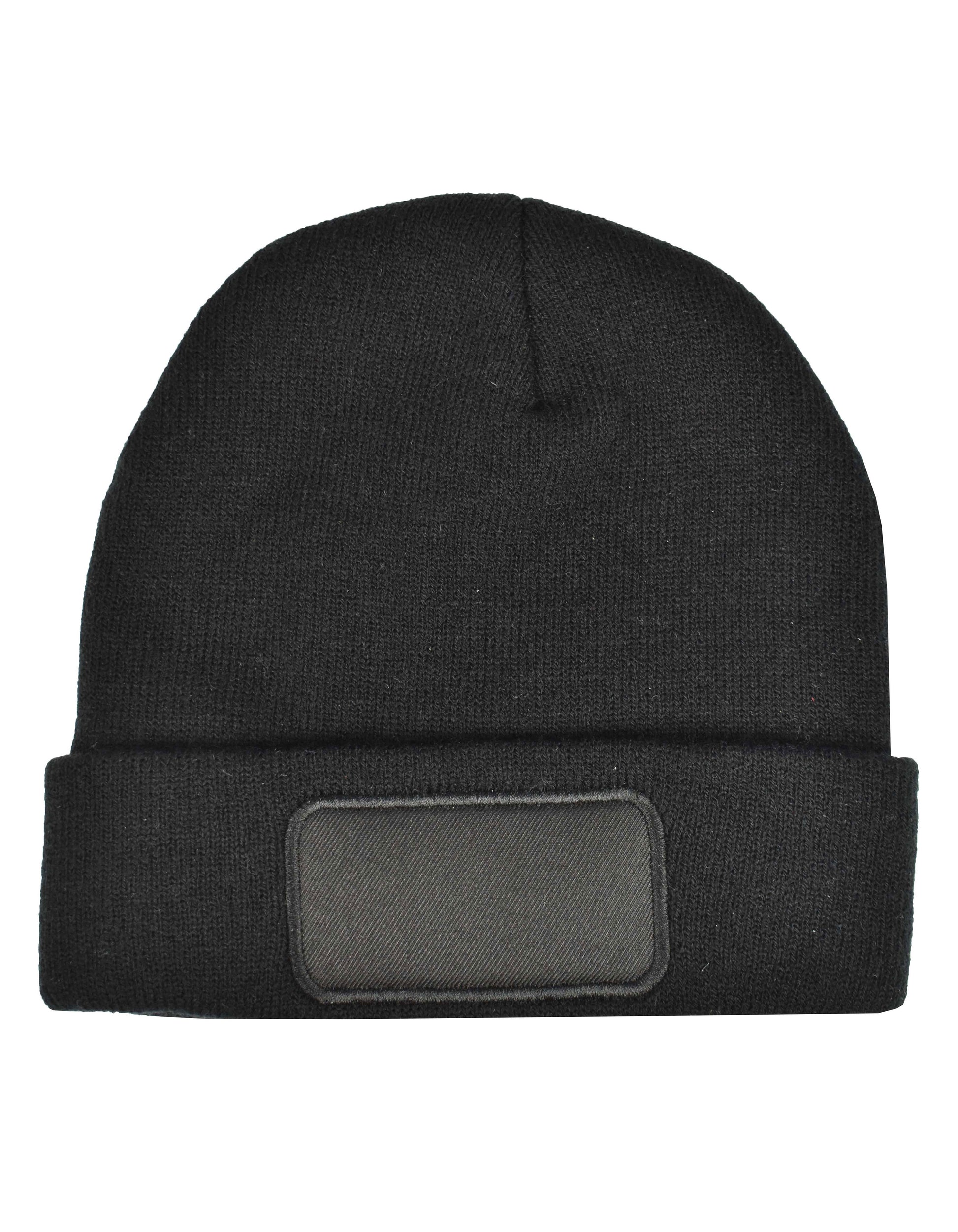 rPET Beanie mit Label in Black, Größe One Size