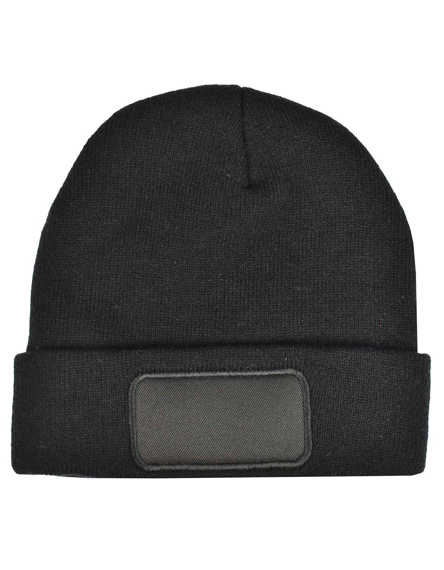 Strickmütze mit Patch