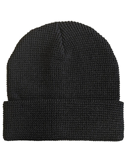 Strickmütze Waffeloptik in Black, Größe One Size