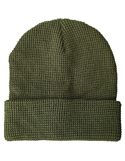 Strickmütze Waffeloptik in Olive Green, Größe One Size
