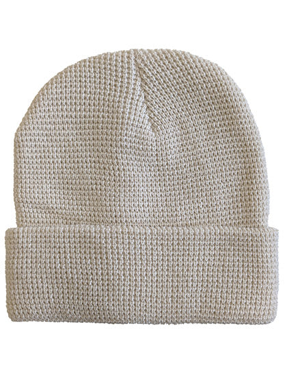 Strickmütze Waffeloptik in Sand, Größe One Size