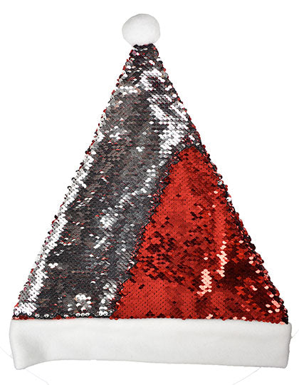 Christmas Hat / Nikolaus Mütze mit Pailletten in Red, Größe One Size