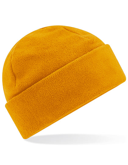 Recycled Fleece Cuffed Beanie in Mustard, Größe One Size
