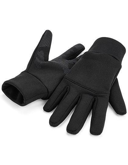 Softshell Sports Tech Gloves in Black, Größe L/XL