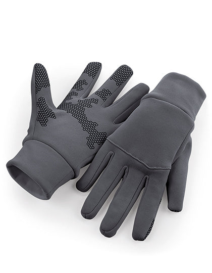 Softshell Sports Tech Gloves in Graphite Grey, Größe L/XL