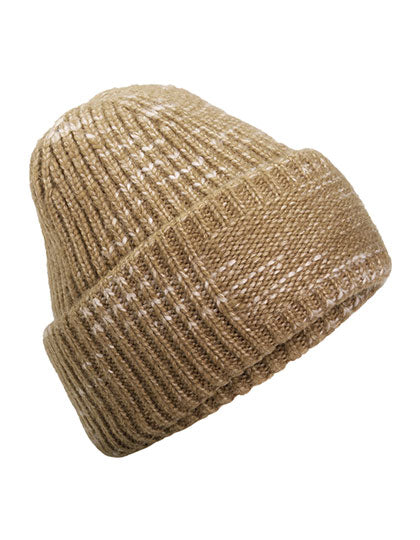 Chunky Knitted Patch Beanie in Espresso Haze, Größe One Size