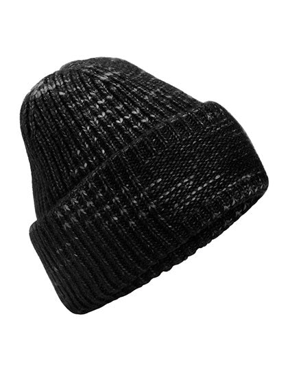 Chunky Knitted Patch Beanie in Midnight Haze, Größe One Size
