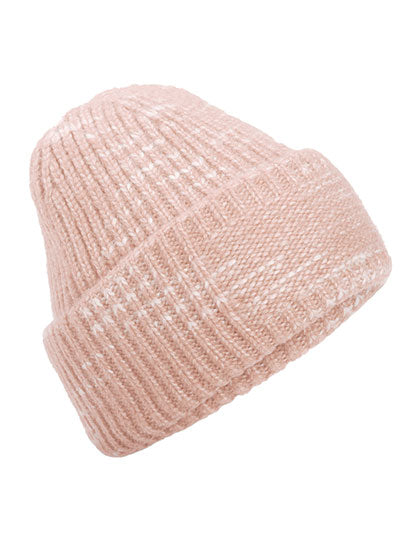Chunky Knitted Patch Beanie in Strawberry Haze, Größe One Size