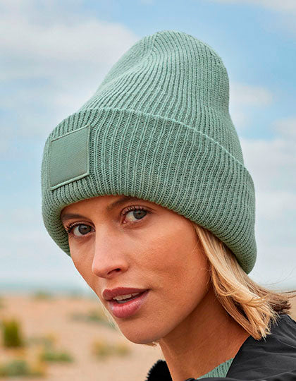 Deep Cuffed Tonal Patch Beanie