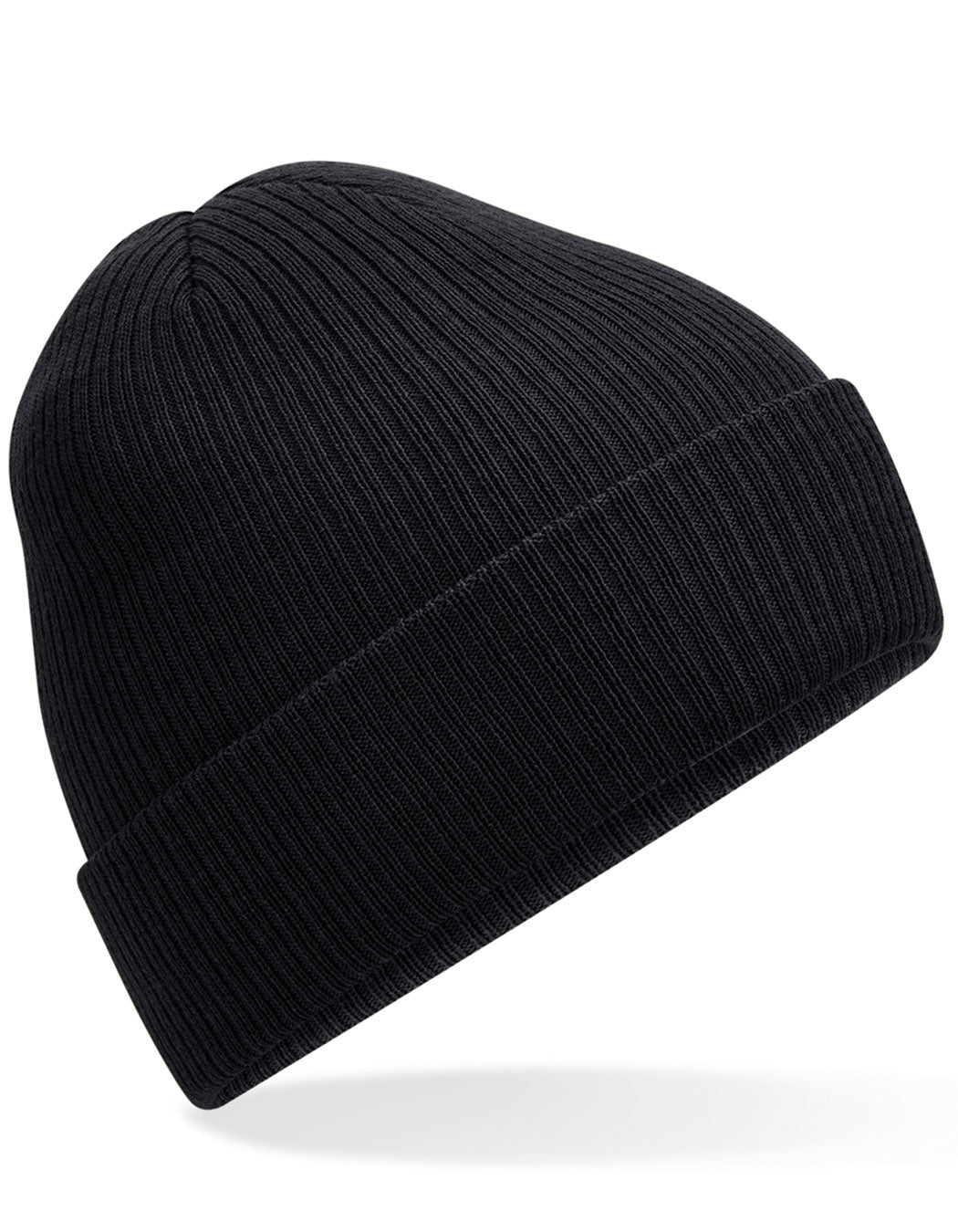 Polylana® Ribbed Beanie in Black, Größe One Size