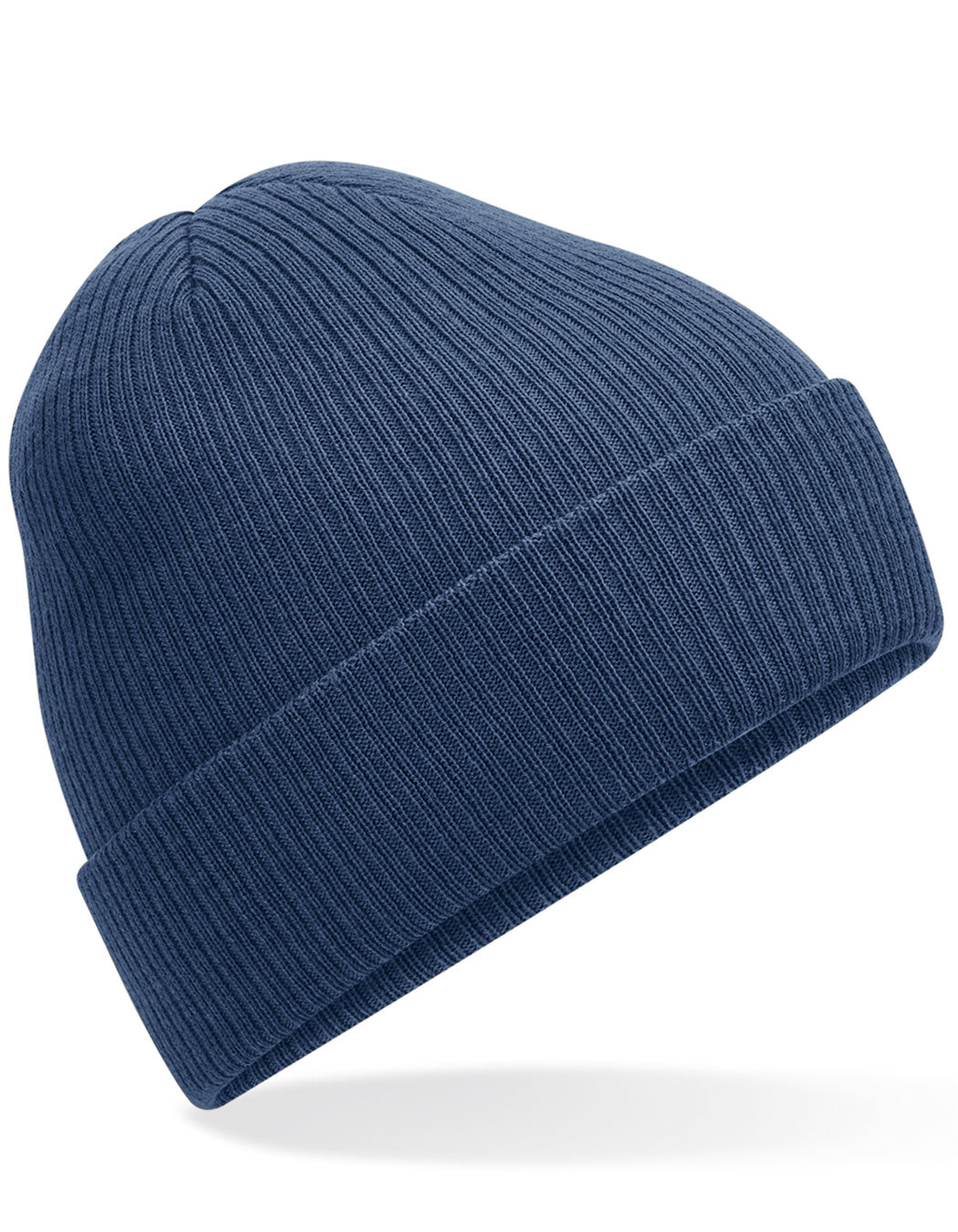 Polylana® Ribbed Beanie in Steel Blue, Größe One Size