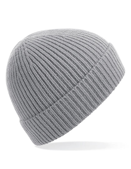 Engineered Knit Ribbed Beanie in Light Grey, Größe One Size
