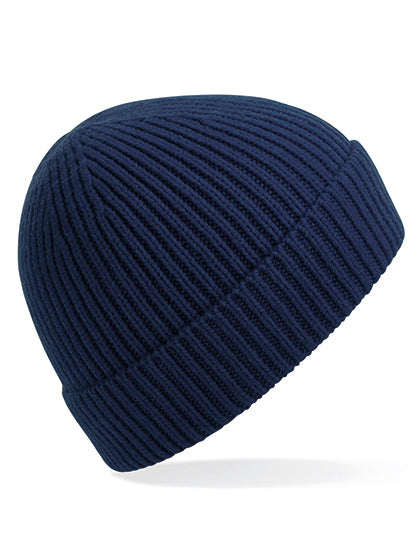 Engineered Knit Ribbed Beanie in Oxford Navy, Größe One Size