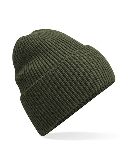 Oversized Cuffed Beanie in Olive Green, Größe One Size