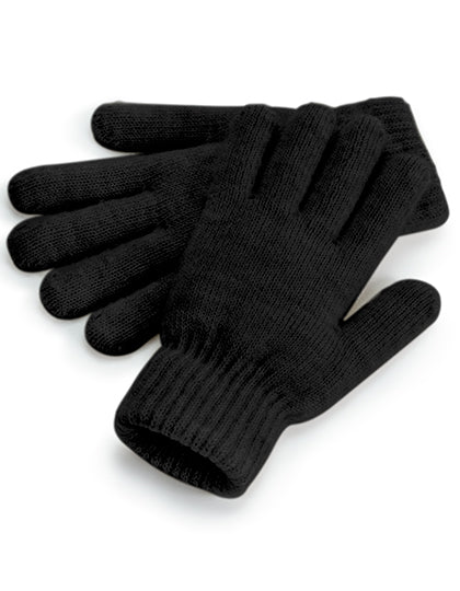 Cosy Ribbed Cuff Gloves in Black Marl, Größe One Size