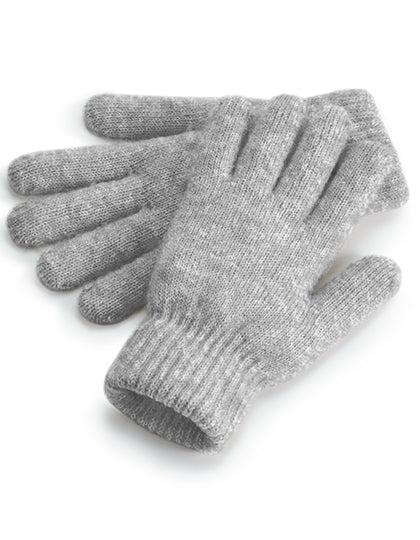 Cosy Ribbed Cuff Gloves in Grey Marl, Größe One Size