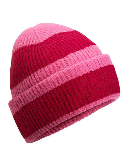 Colour Block Beanie in True Pink, Größe One Size