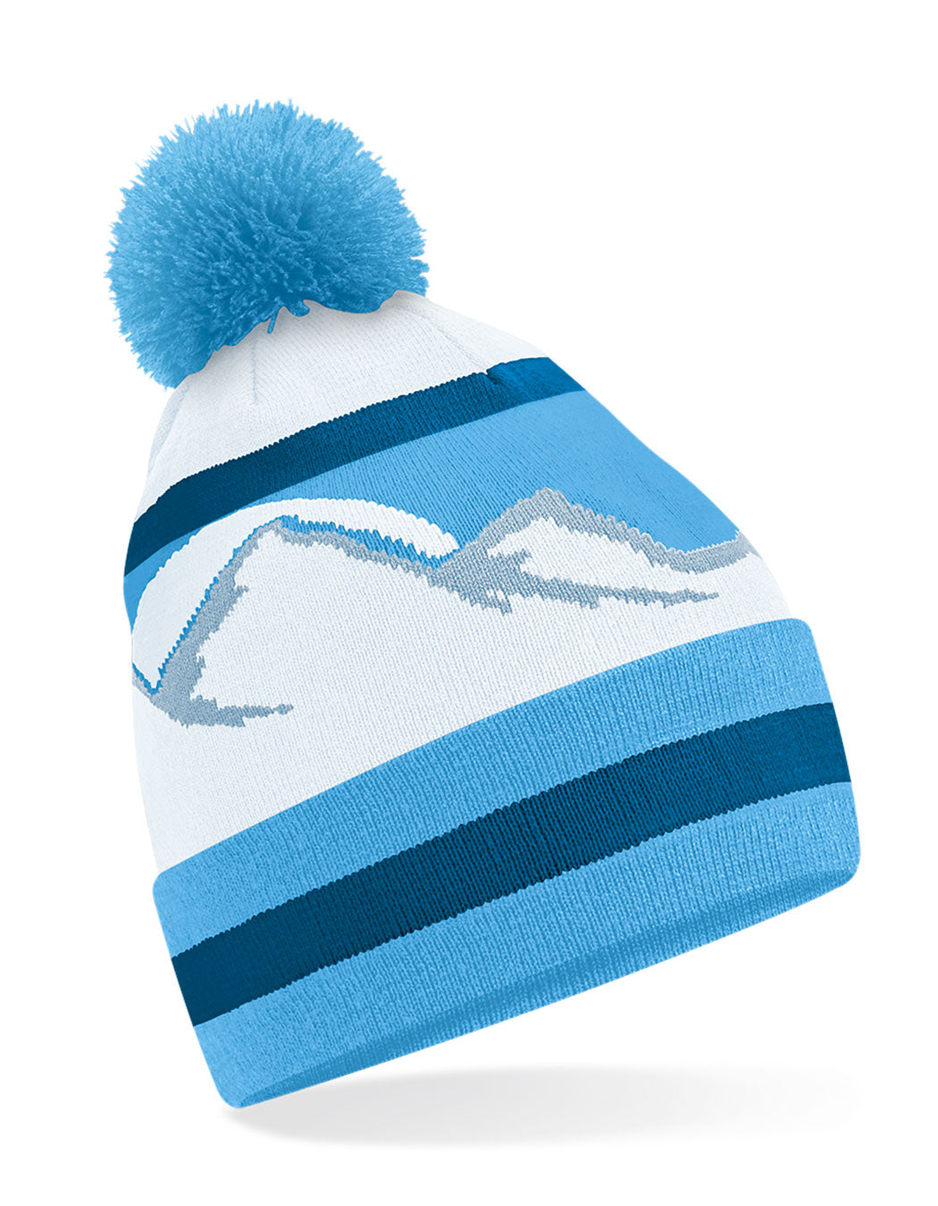 Mountain Peaks Pom Pom Beanie in Glacier Peaks, Größe One Size