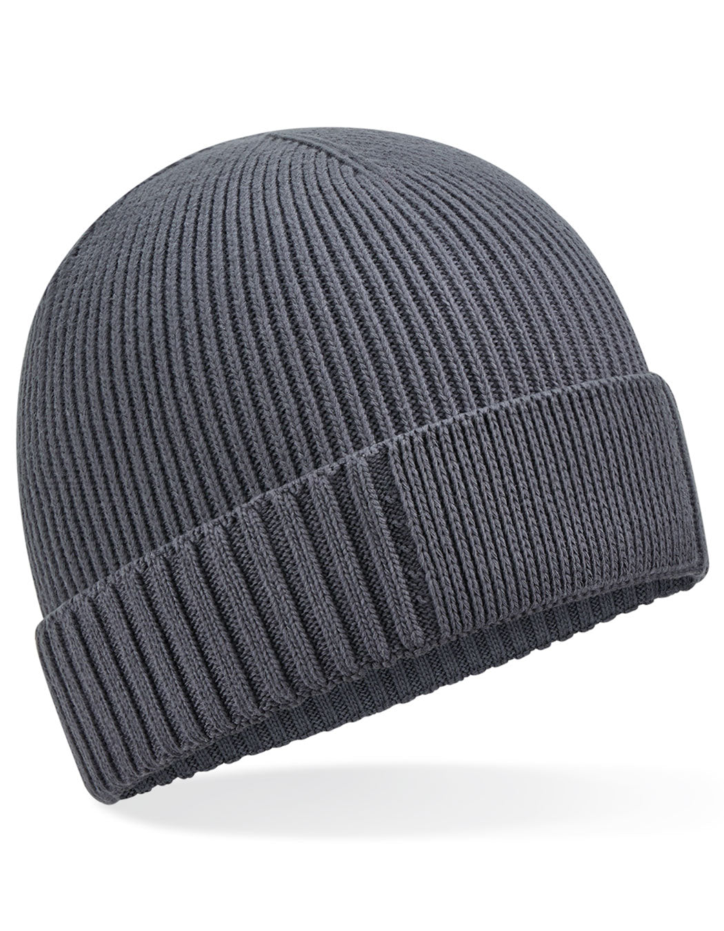 Organic Cotton Engineered Patch Beanie in Graphite Grey, Größe One Size