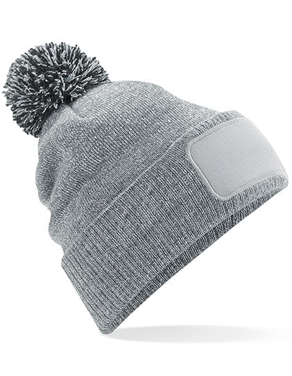 Snowstar® Patch Beanie in Heather Grey, Größe One Size