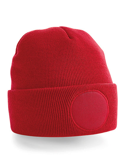 Circular Patch Beanie in Classic Red, Größe One Size