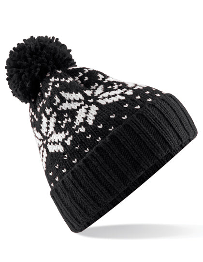Fair Isle Snowstar® Beanie in Black, Größe One Size
