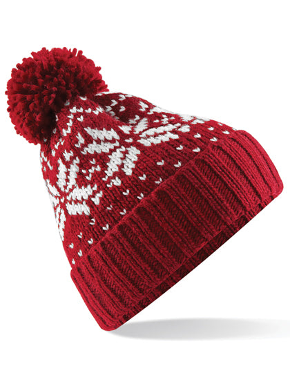 Fair Isle Snowstar® Beanie in Classic Red, Größe One Size
