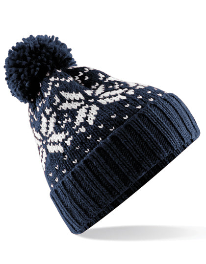 Fair Isle Snowstar® Beanie in French Navy, Größe One Size