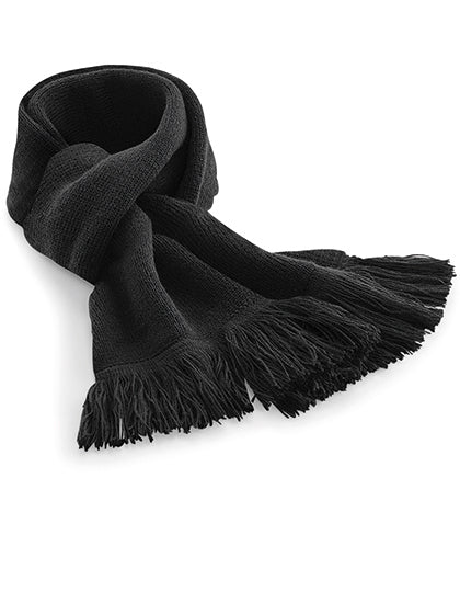 Classic Knitted Scarf in Black, Größe 152 x 18 cm