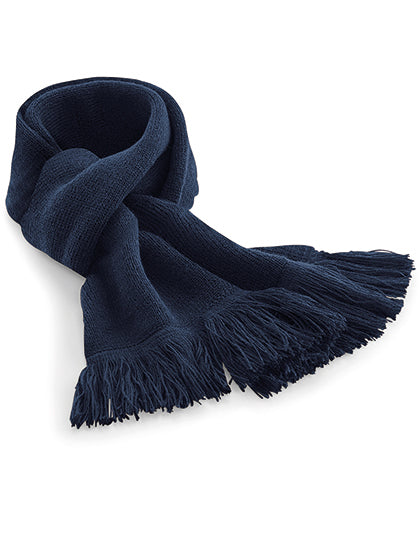Classic Knitted Scarf in French Navy, Größe 152 x 18 cm