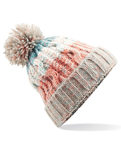 Corkscrew Pom Pom Beanie in Milkshake Mix, Größe One Size